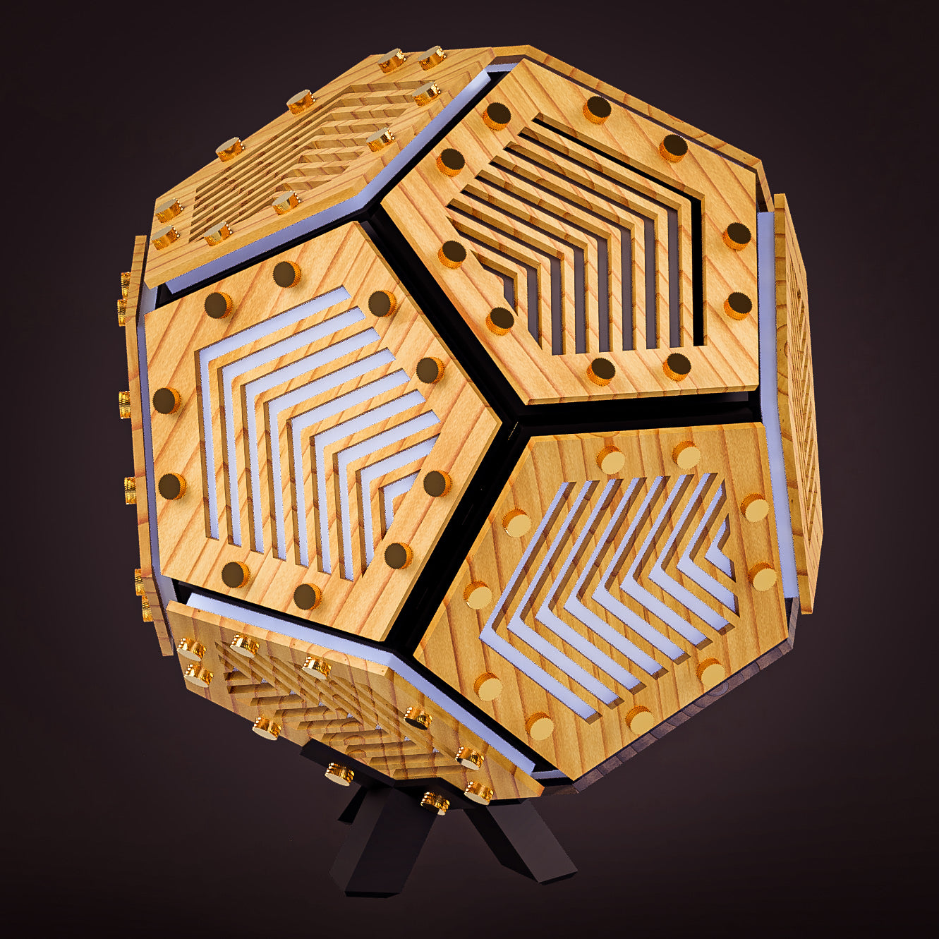 (Copy) Dodeca Lamp - maple/birch - Lines