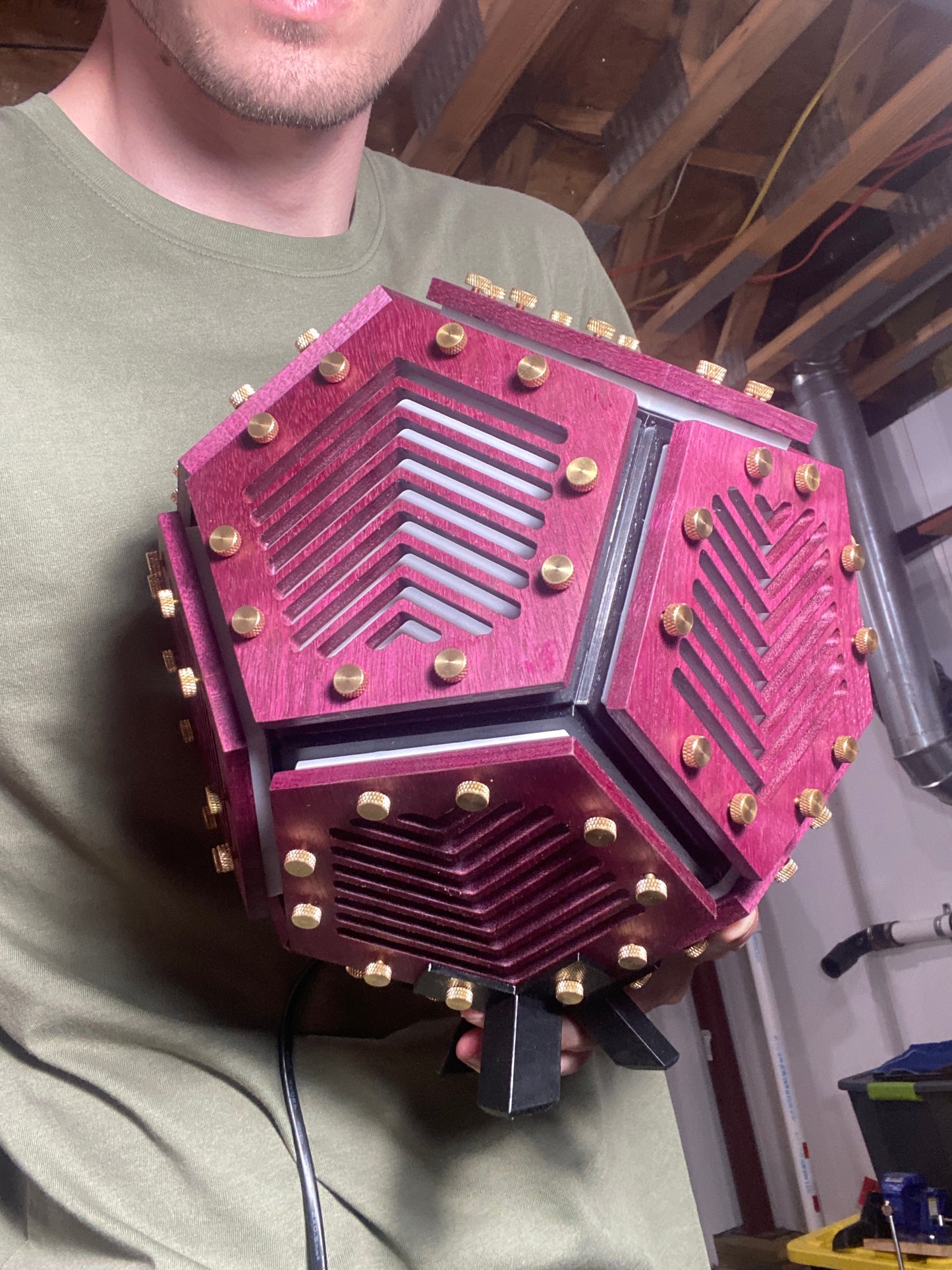 Dodeca Lamp - Purpleheart - Lines