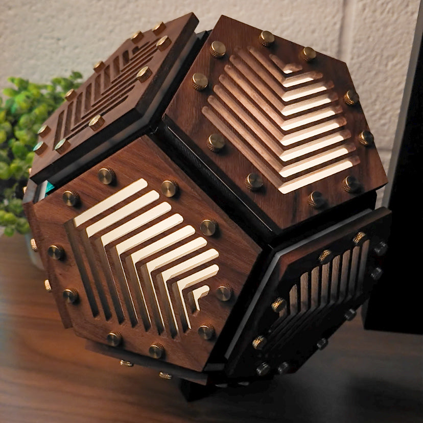 Dodeca Lamp - Walnut - Lines