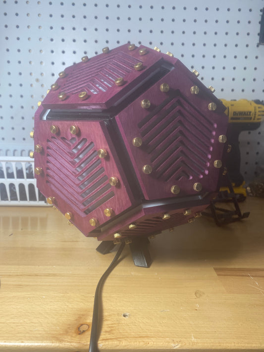 Dodeca Lamp   - Purpleheart - Lines