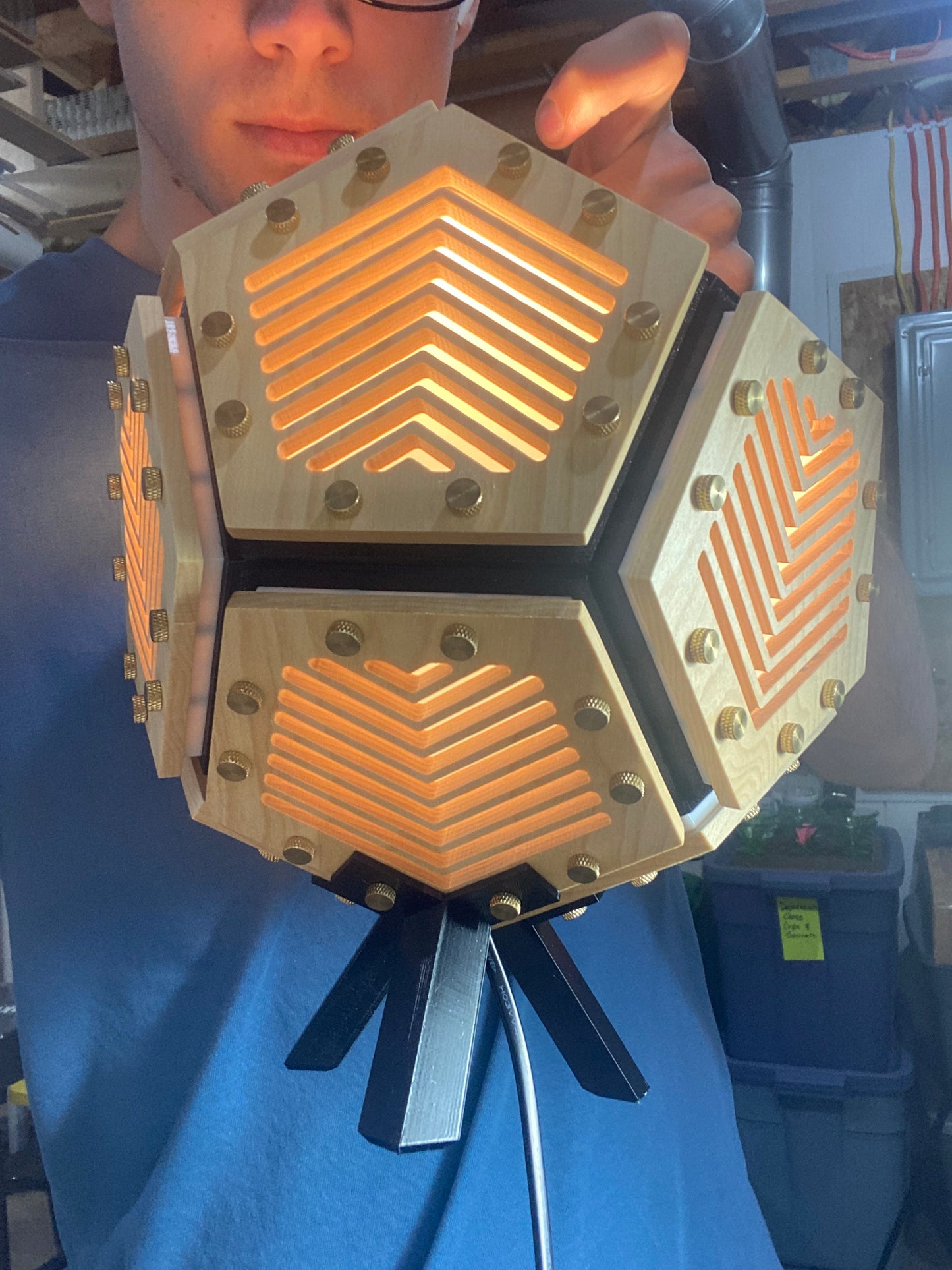 DODECA Lamp   - maple - Lines